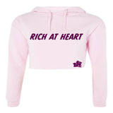 Pale Pink Crop Top Hoodie - Rich At Heart