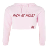 Pale Pink Crop Top Hoodie - Rich At Heart