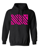 Black Hoodie with Fluorescent Pink Enlightened Design